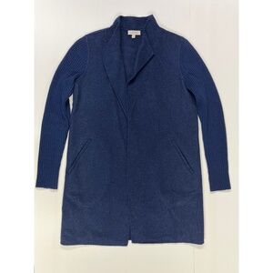Kinross Navy Wool Cashmere Coat Size XS EUC